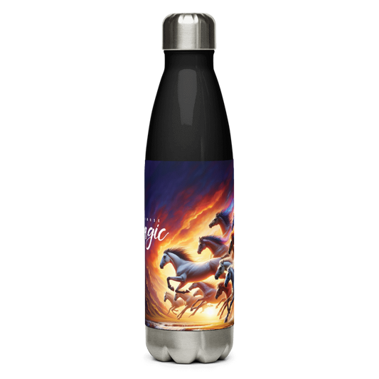 Horse Magic |Stainless Steel Water Bottle | Black - Chalanni